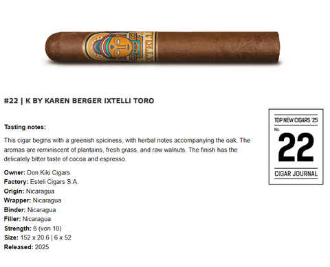 Image of Ixtelli  6x52 Box 1/20 Best Boutique Cigar From Nicaragua 2026