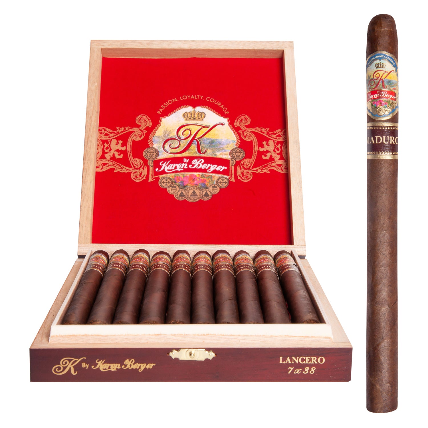 K By Karen Berger Lancero 7x38 Maduro Box of 20